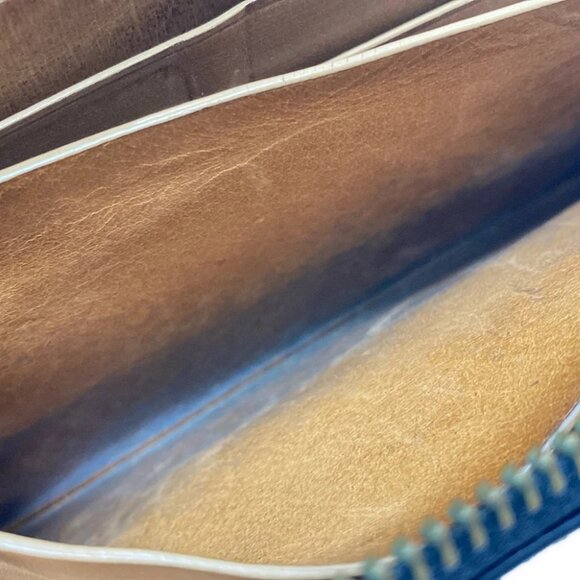 Auth COACH Modern water buffalo leather accordion wallet 74972 Black Leather - - Picture 9 of 9